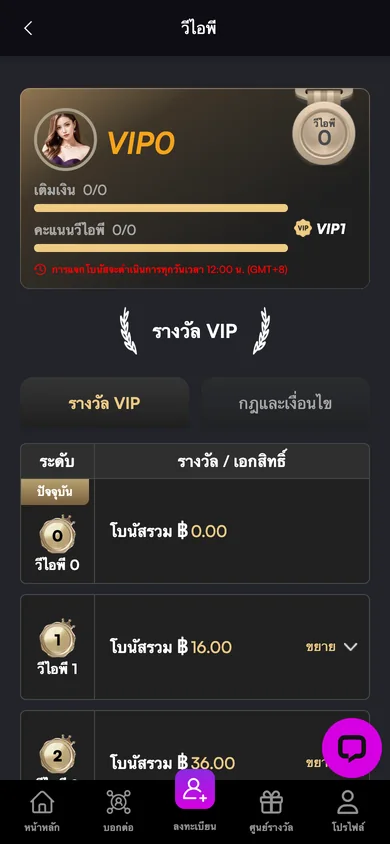 หน้าวีไอพีของ Siam855 บนมือถือ